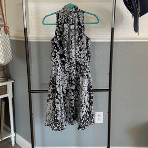 Drop waist printed midi dress